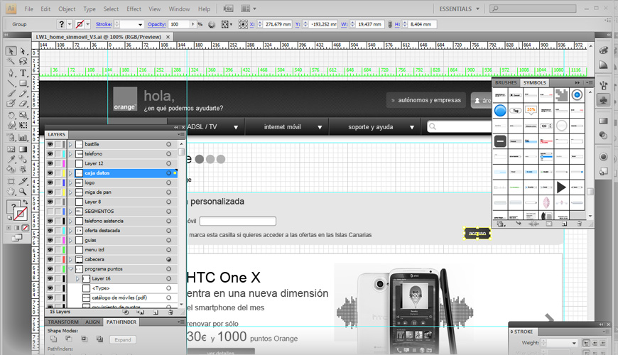 Prototipo creado con Illustrator