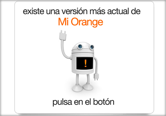 Splash de actualización para la APP miorange.