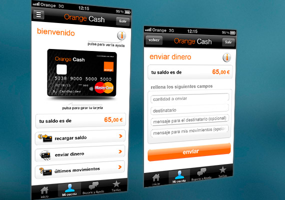 Diseño en High de la App <a href='https://play.google.com/store/apps/details?id=com.moneybutton.orange' target='_blanq'> Orange Cash</a>